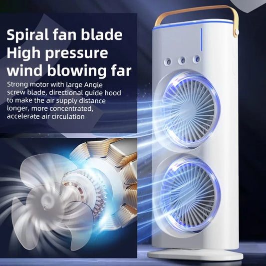 🚀 *Next-Gen Cooling!* Dual-Blade Spiral Air Blower Fan – High-Pressure Wind, Ultra Quiet, Portable Power !
