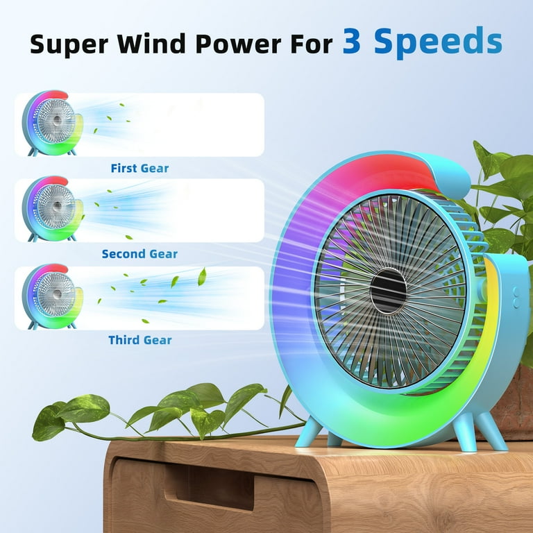 *CoolBreeze Max – Smart Rechargeable Fan with RGB Magic & Long Battery Life*