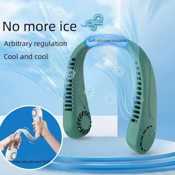  🧊 *Arctic Air Freedom* Wearable Neck Fan – 3-Speed Air Cooler & Purifier | Hands-Free Cooling for Home, Travel & Outdoors !