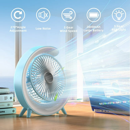 *CoolBreeze Max – Smart Rechargeable Fan with RGB Magic & Long Battery Life*