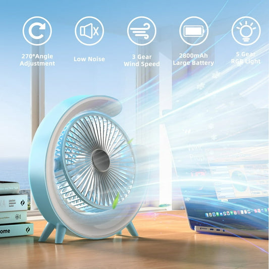 *CoolBreeze Max – Smart Rechargeable Fan with RGB Magic & Long Battery Life*