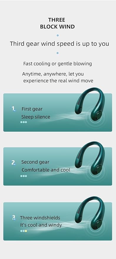  🧊 *Arctic Air Freedom* Wearable Neck Fan – 3-Speed Air Cooler & Purifier | Hands-Free Cooling for Home, Travel & Outdoors !