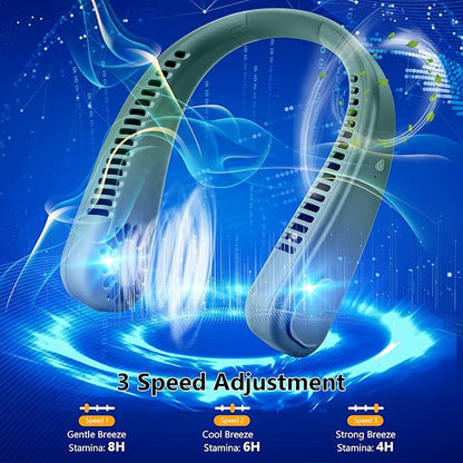  🧊 *Arctic Air Freedom* Wearable Neck Fan – 3-Speed Air Cooler & Purifier | Hands-Free Cooling for Home, Travel & Outdoors !