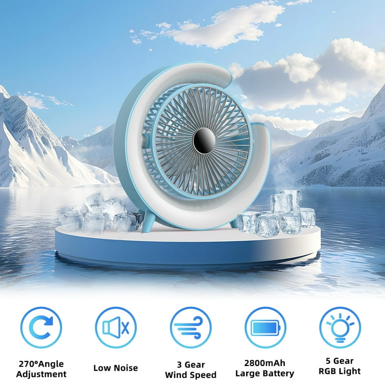 *CoolBreeze Max – Smart Rechargeable Fan with RGB Magic & Long Battery Life*