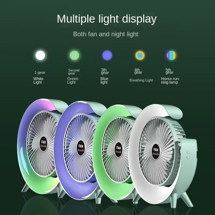 *CoolBreeze Max – Smart Rechargeable Fan with RGB Magic & Long Battery Life*